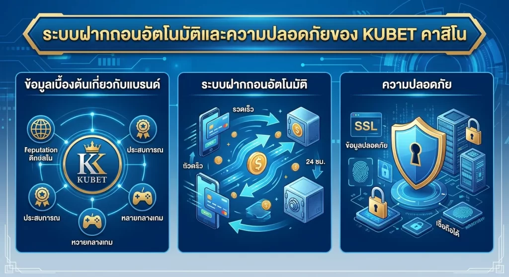 ระบบฝากถอนอัตโนมัติและความปลอดภัยของ KUBET คาสิโน