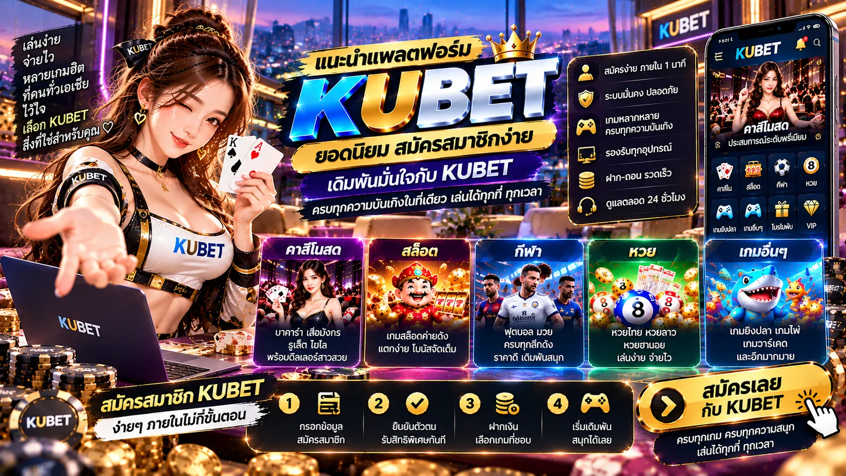 แนะนำแพลตฟอร์ม เว็บ kubet ยอดนิยม สมัครสมาชิกง่าย เดิมพันมั่นใจกับ KUBET